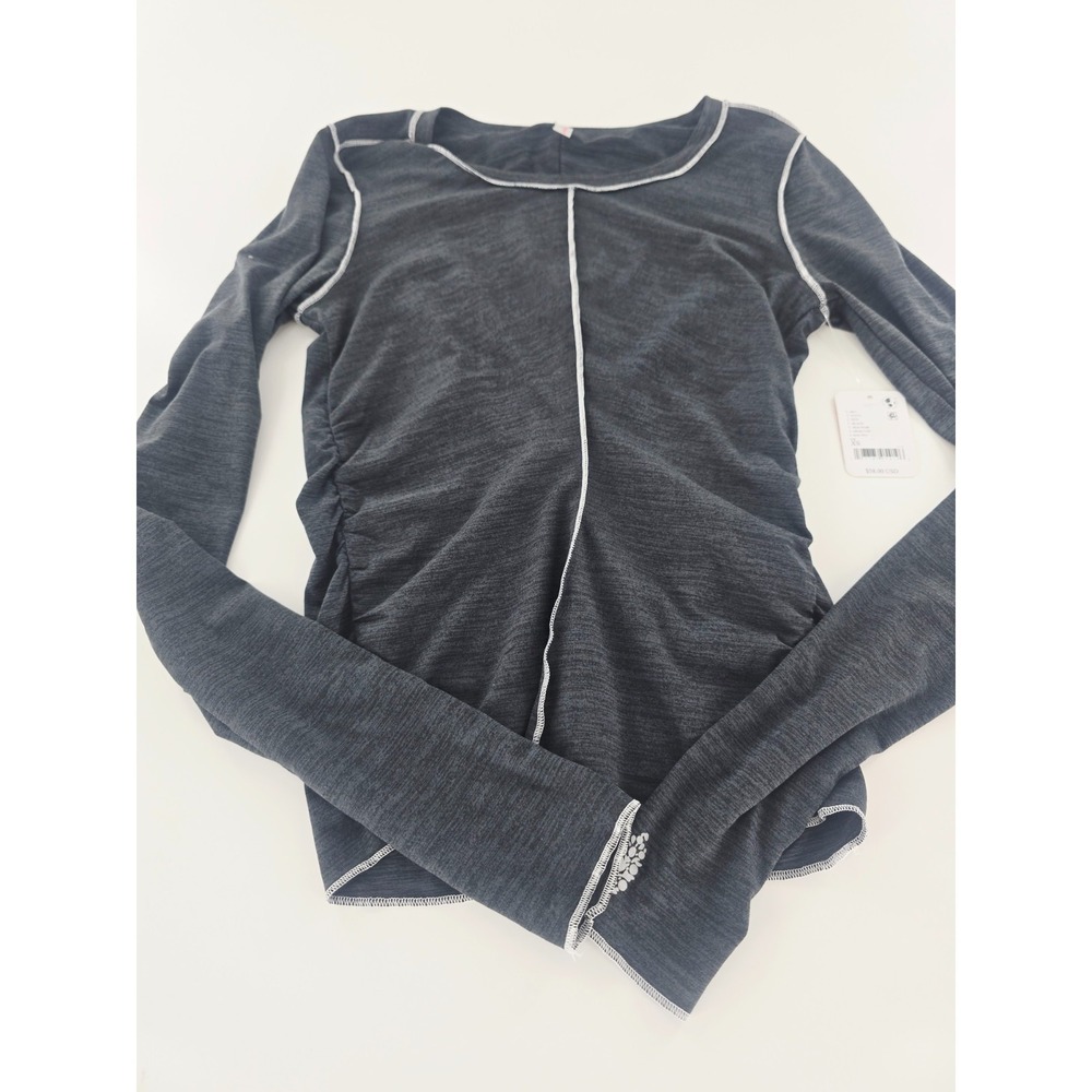 Free People FP Movement Right On Run Long Sleeve Shirt Black Size XSmall XS - Picture 4 of 8